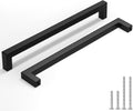 11-5/16 in Black Cabinet Pulls Matte Stainless Steel - Modern Square