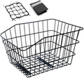 ANZOME Rear Bike Basket with Waterproof Cover and Cargo Net