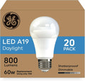 GE LED Light Bulbs 60 Watt Daylight A19 20 Pack for Bright Spaces