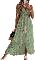 CUPSHE Women's Sleeveless Lace Maxi Sun Dress - Flowy Summer Staple