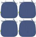 Patio Seat Cushions D16 x W17 in Navy Textured - Set of 4