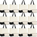 Sanwuta 24 Pcs Canvas Tote Bags Bulk with Zipper Cosmetic Bags