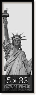 wallsthatspeak 5x33 Black Picture Frame for Posters and Puzzles