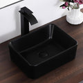 Black Vessel Sink Rectangle 16x12 Matte Black Porcelain Vessel Sink