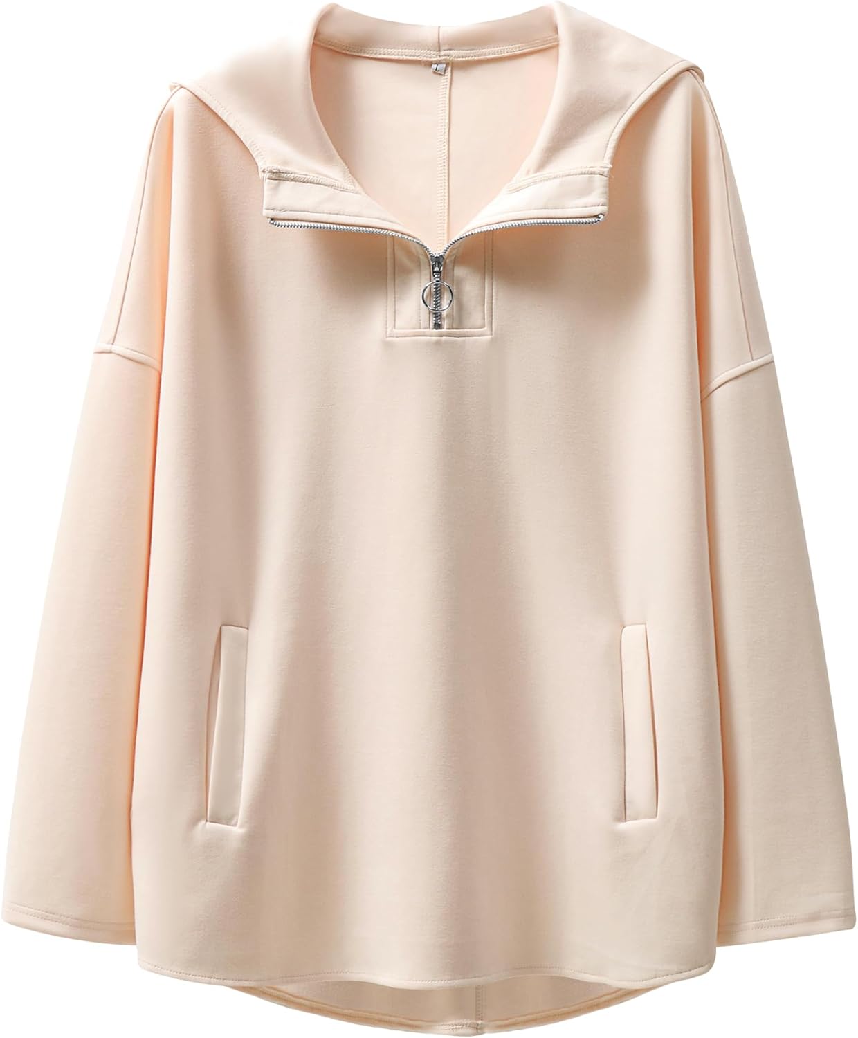 Oversized Hoodie Quarter Zip Sweatshirts for Trendy Teens
