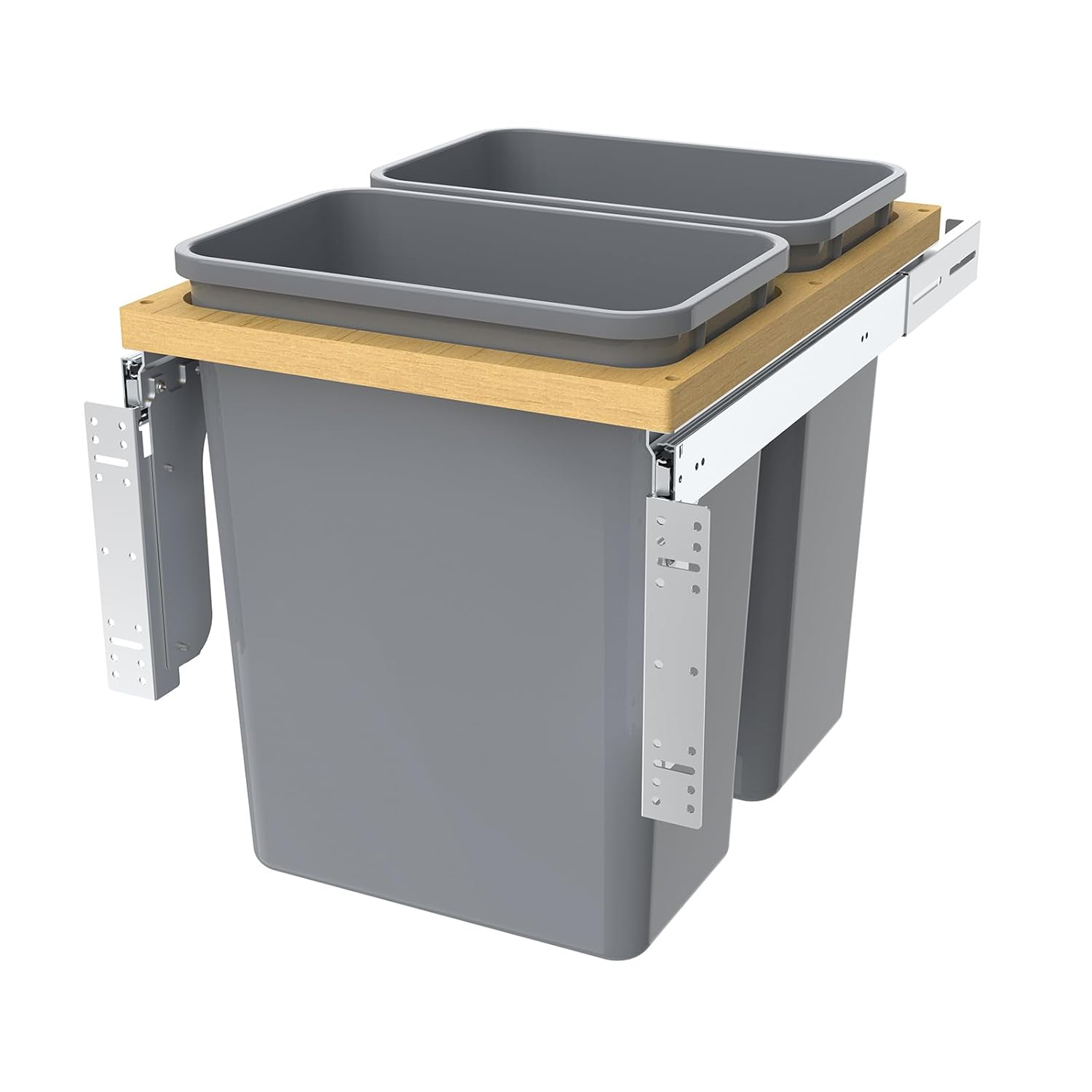 Double Pull Out Under Cabinet Trash Can for 18in Cabinets