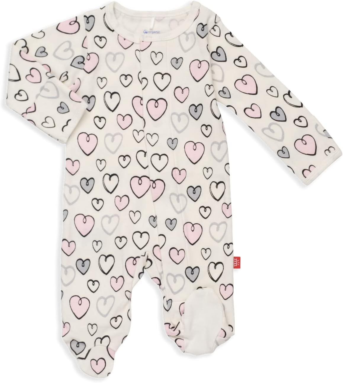 Magnetic Me Organic Cotton Baby Footie Pajamas for Easy Dressing