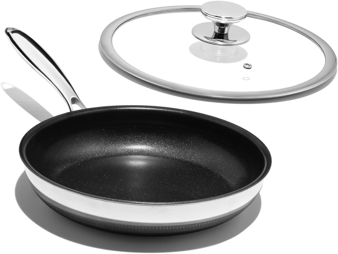 Nonstick Frying Pan Set with Lid - Titanium Ceramic Skillet