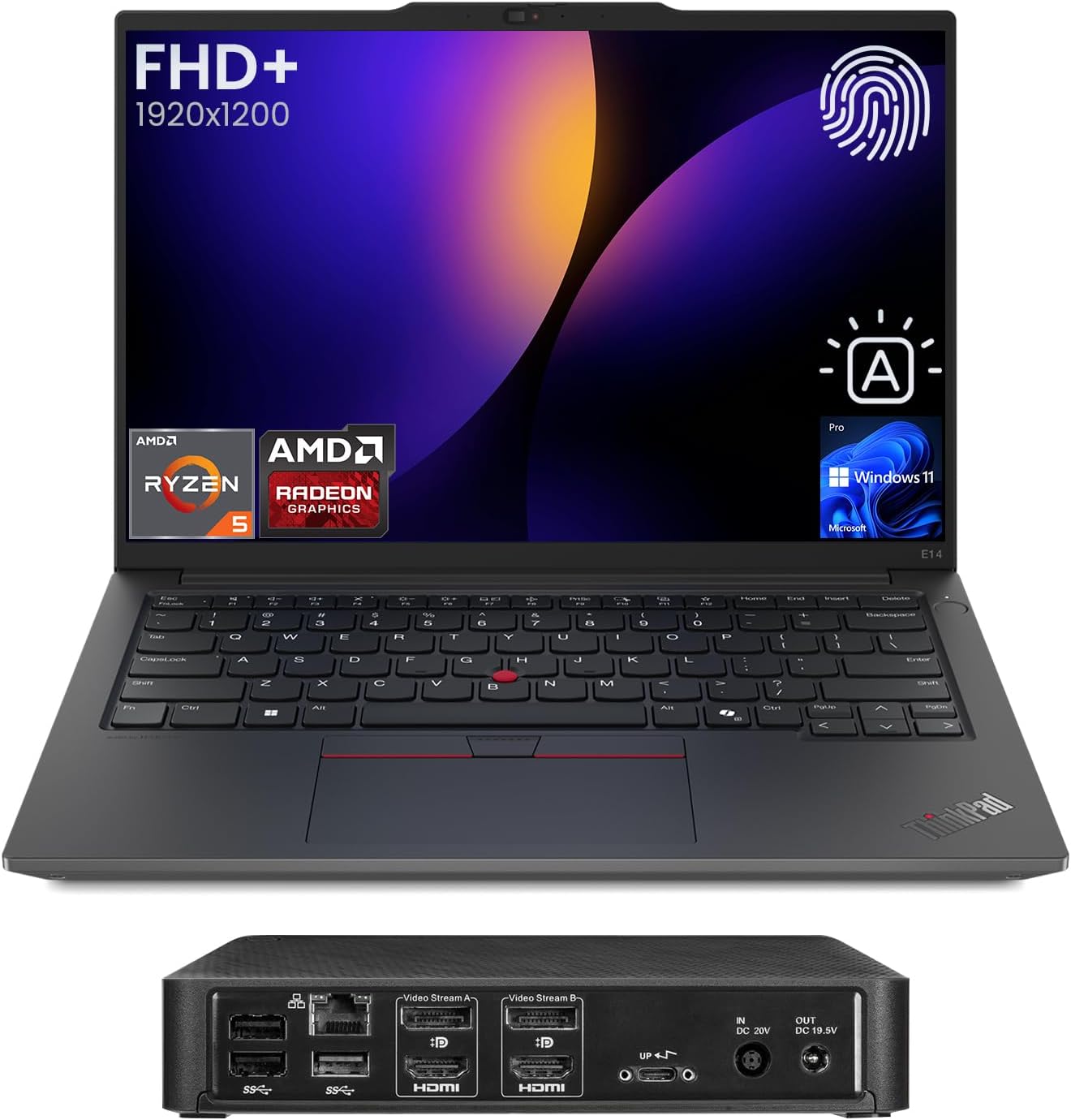 Lenovo ThinkPad E14 Gen 6 Business Laptop with Docking Station