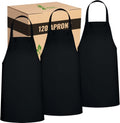 GREEN LIFESTYLE 120 Pack Bib Aprons - Bulk Black Aprons for Kitchen