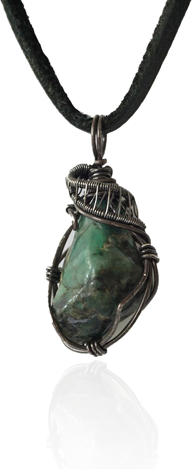 Raw Sapphire, Emerald, Ruby & Opal Pendants in Silver Necklace