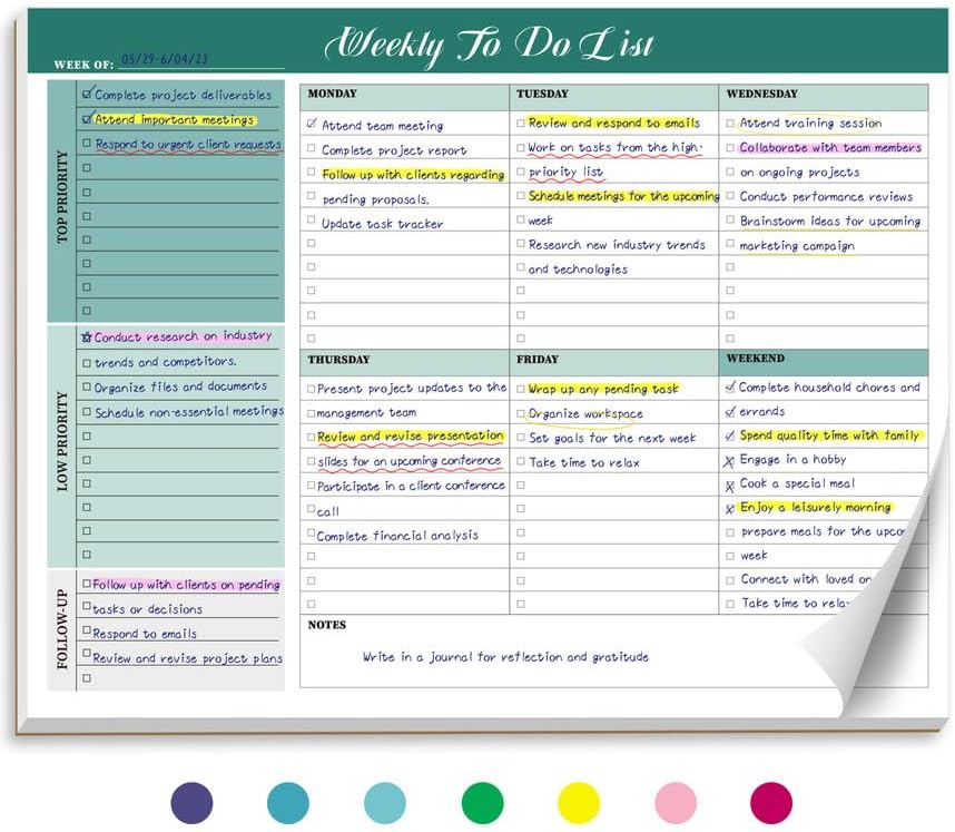52-Week Undated Weekly Planner Notepad - Stay Organized in Style!