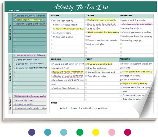 52-Week Undated Weekly Planner Notepad - Stay Organized in Style!