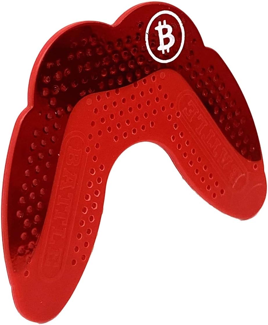 Battle Ultra-Slim Grillz Football Mouthguard - Ultimate Protection & Breathability - Chrome Red
