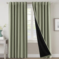 Blackout Curtains 100% Blackout Thermal Drapes 84 in Sage - Room
