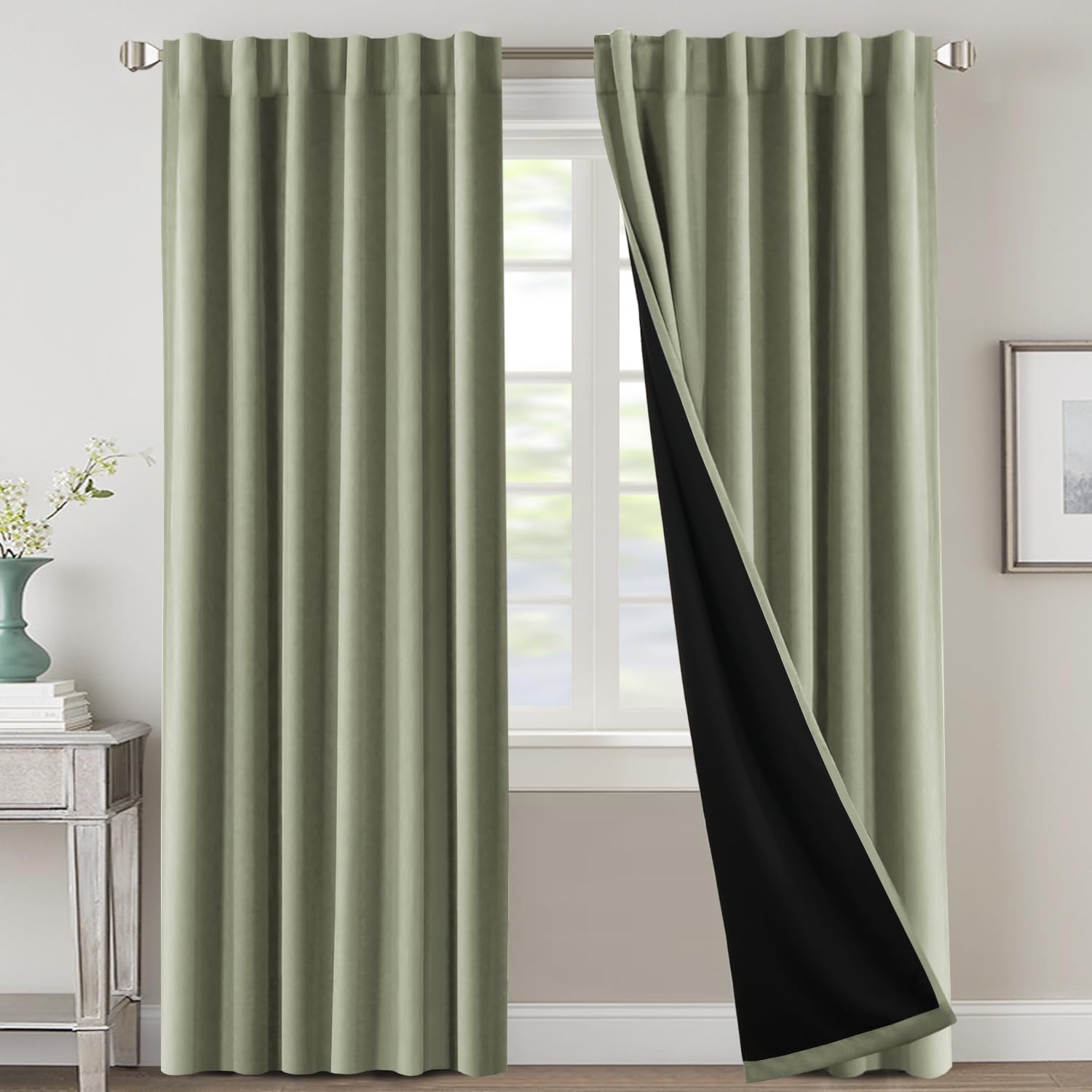 H.VERSAILTEX 100% Blackout Curtains for Bedroom and Living Room