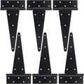 12 Inch T-Strap Gate Hinges Heavy Duty Black Tee Hinges - Rustproof