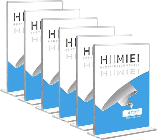 HIIMIEI Acrylic Sign Holder 8.5 x 11 for Table Displays