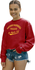 Blue 84 Women's NCAA USC Trojans Crop Crewneck Sweatshirt