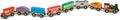 Wooden Magnetic Train Cars - 8 Piece Educational Set for Toddlers