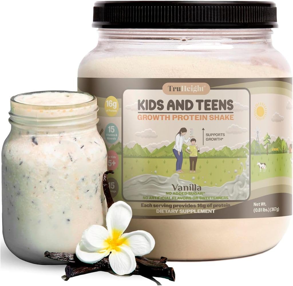 TruHeight Growth Protein Shake for Kids & Teens - Vanilla Flavor