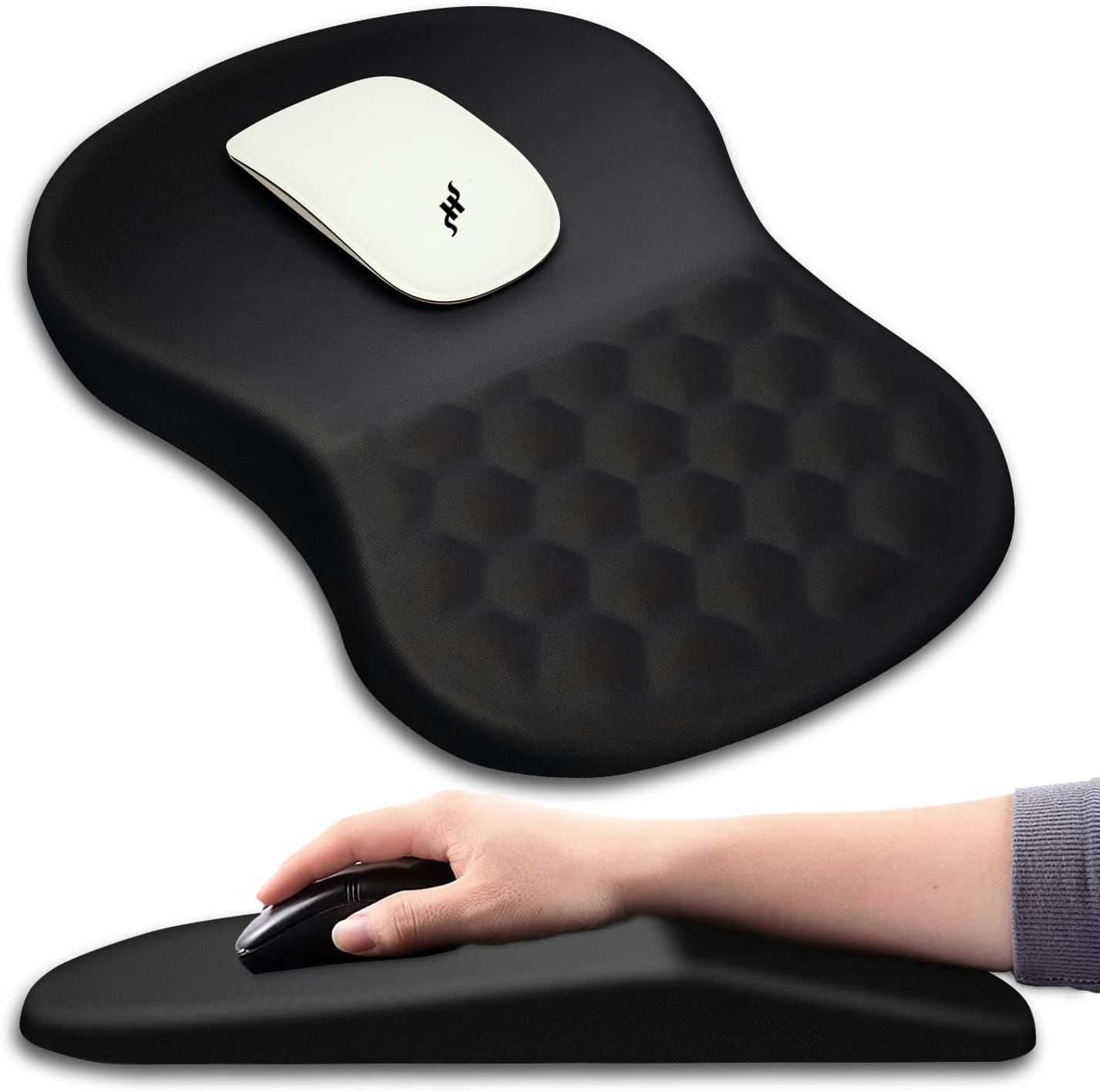 Hokafenle Ergonomic Mouse Pad with Wrist Support - Pain Relief & Comfort