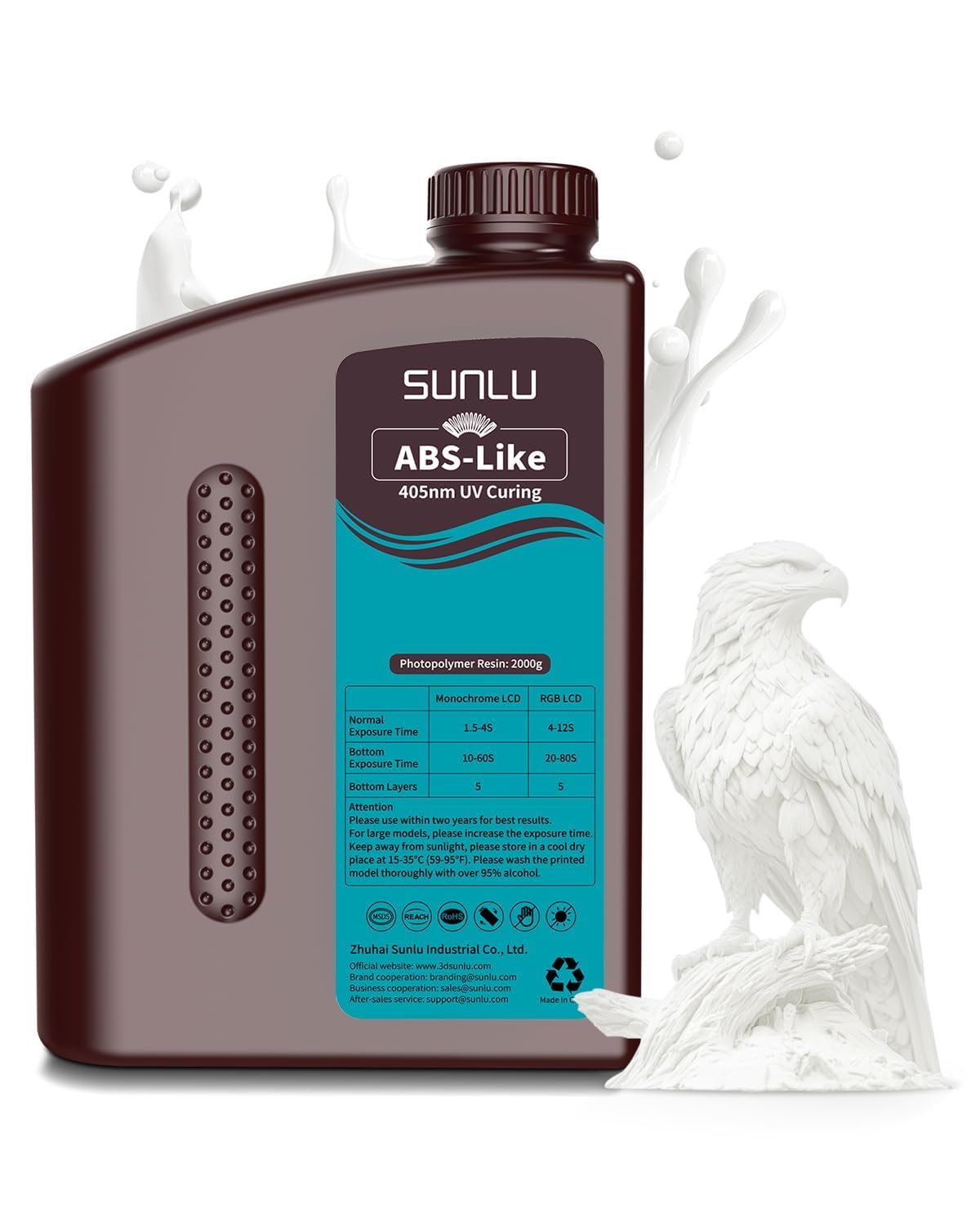 SUNLU 2000G ABS Like 3D Printer Resin for High Precision Prints