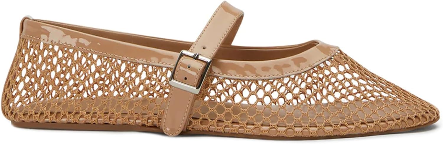 Mesh Ballet Flats for Women Comfortable Mary Jane Shoes