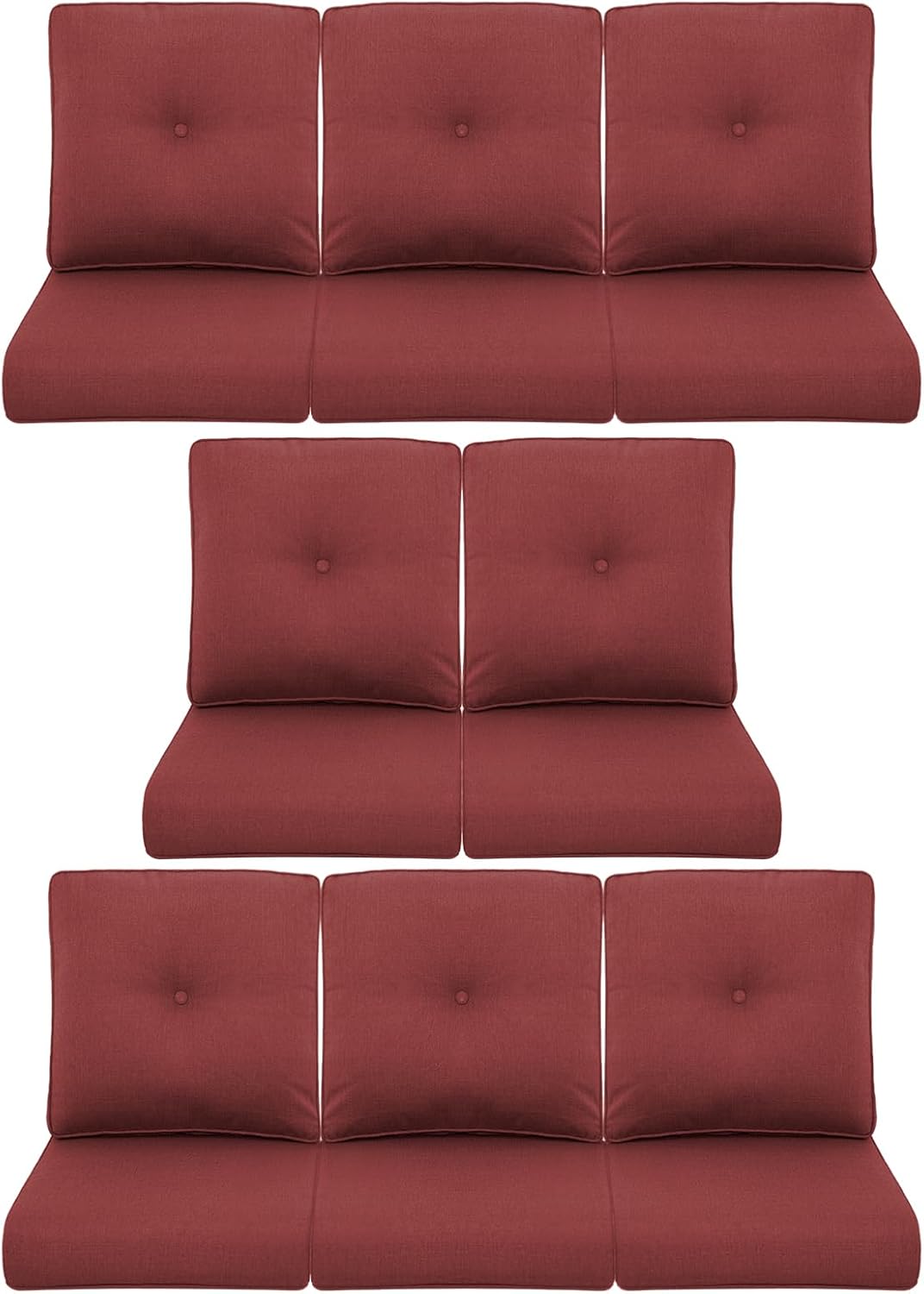 8-Piece Outdoor Patio Cushion Set for Wicker Sectional Sofa