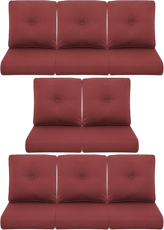 8-Piece Outdoor Patio Cushion Set for Wicker Sectional Sofa