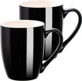 Set of 2 Black Ceramic Mugs - 12 Oz - Microwavable