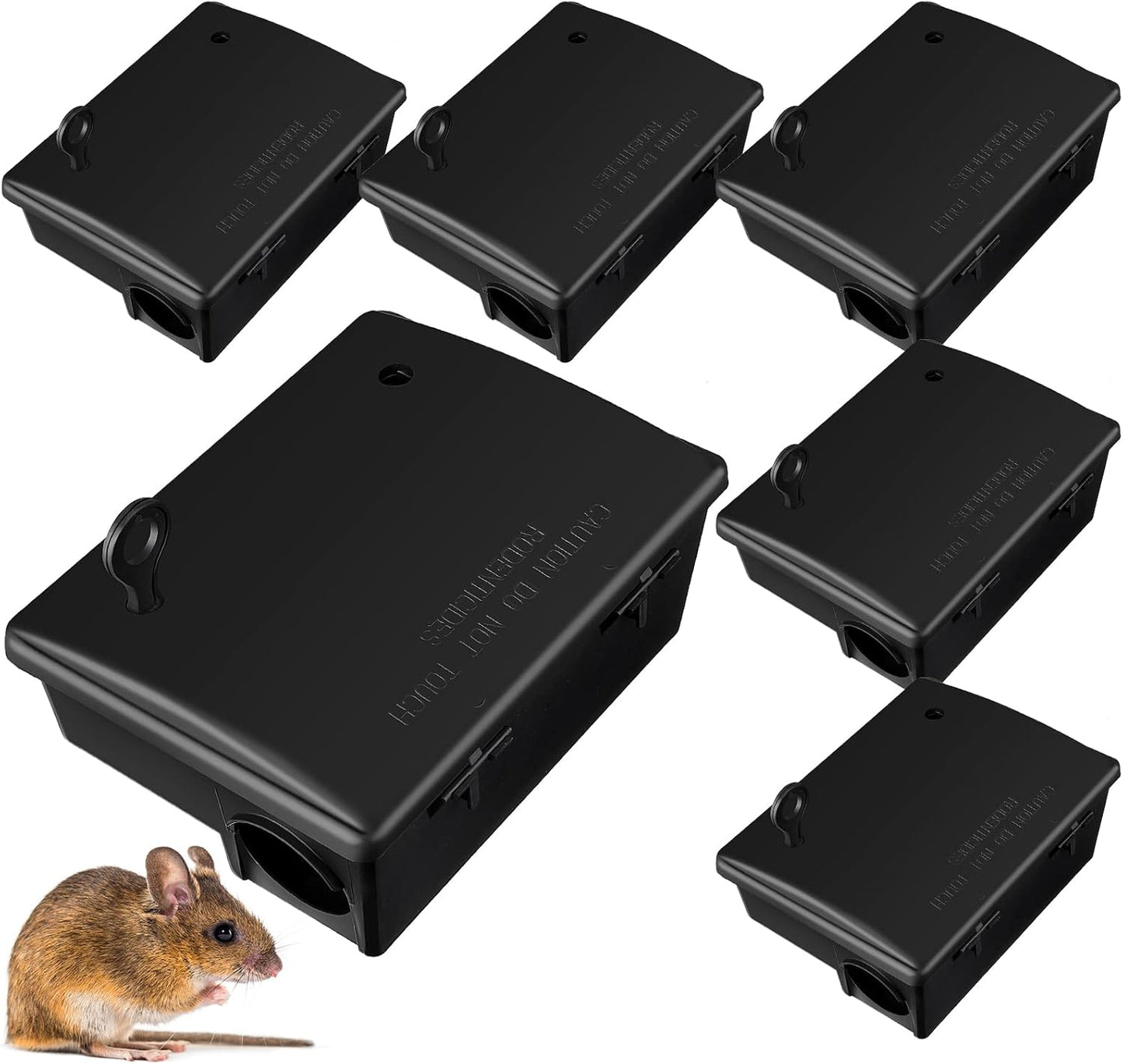 Qualirey Rat Bait Stations for Outdoor Rodents - 6 Pack Heavy Duty