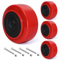 4 Inch Industrial Casters Set of 4 - Heavy Duty Polyurethane Wheels