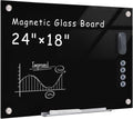 Magnetic Glass Whiteboard 24 in x 18 in Frameless Wall Board - Sleek