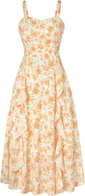 Belle Poque Boho Midi Sun Dress - Flattering Ruffle Midi Dress
