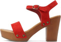 Women's Bold Buckles Studded Wedge Sandal - Comfortable Wedge Look