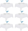 Fitable 6 Pack White Square Tablecloths 70 x 70 in - Stain Resistant