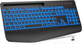 Wireless Keyboard with Wrist Rest & Phone Holder for Comfort
