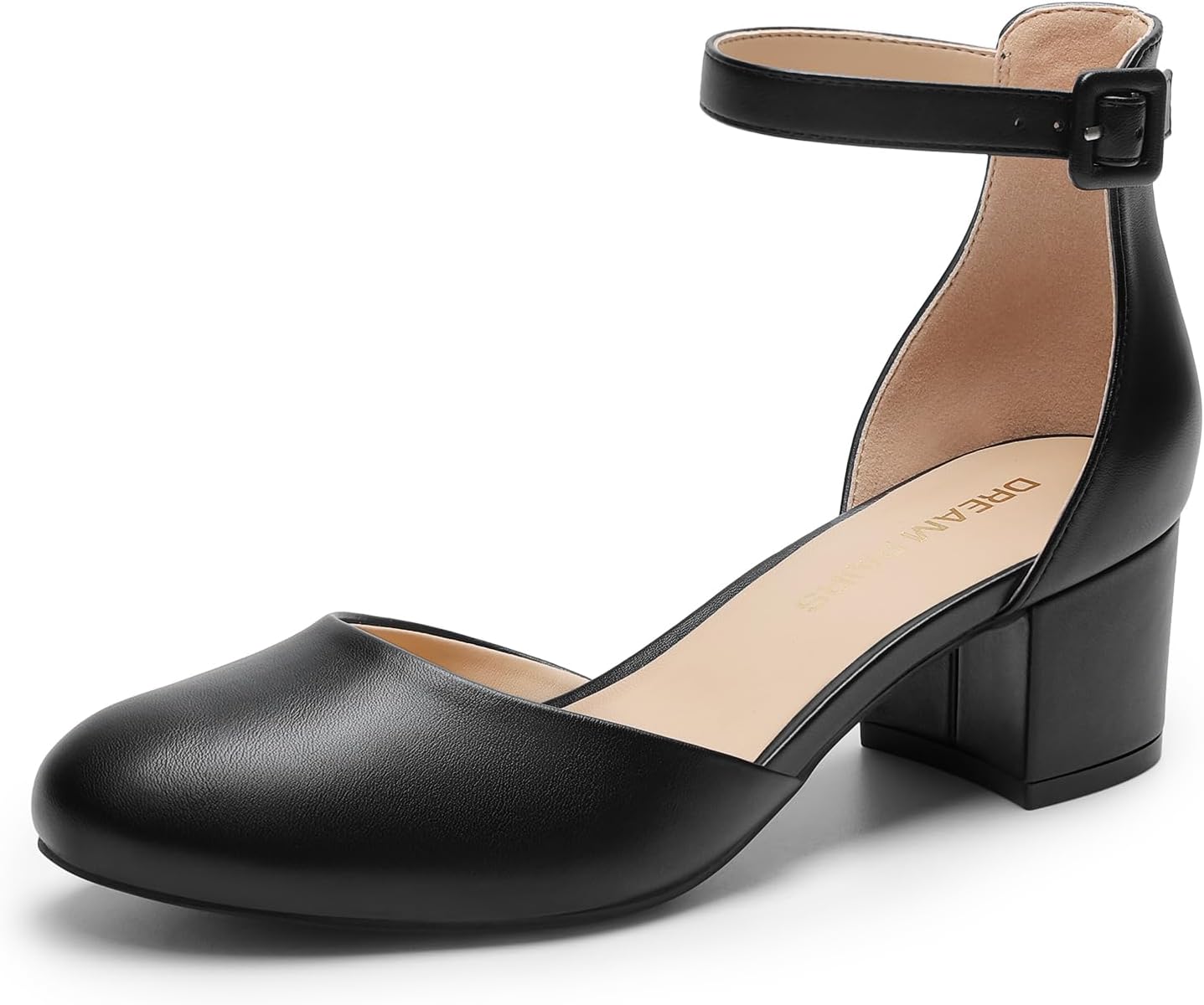 DREAM PAIRS Women's Closed Round Toe Low Block Heels for Style