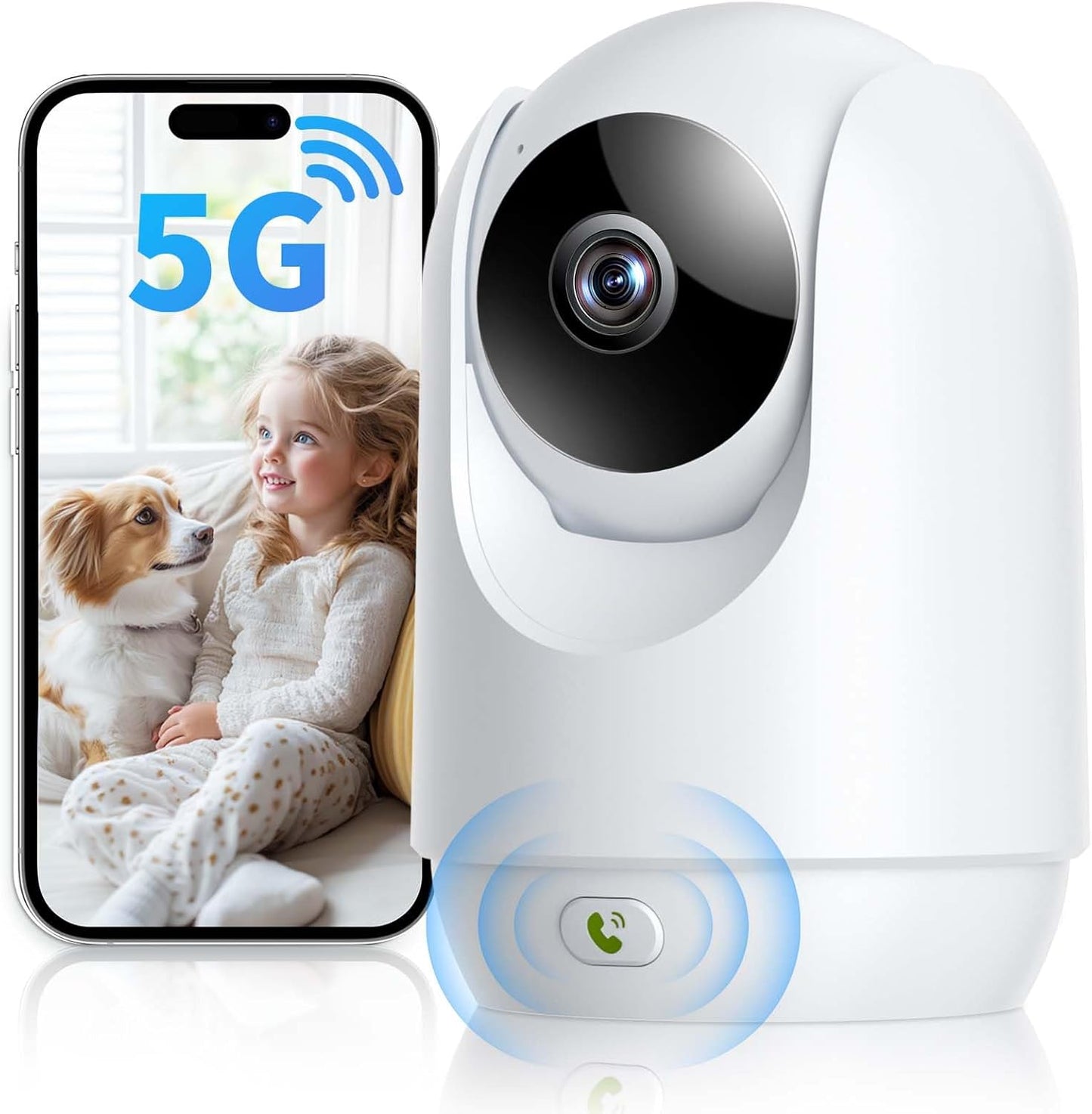 Smart 5G WiFi Security Cam with Motion Tracking & 2-Way Talk