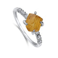 Real Raw Imperial Topaz Dainty Ring - Natural November Birthstone