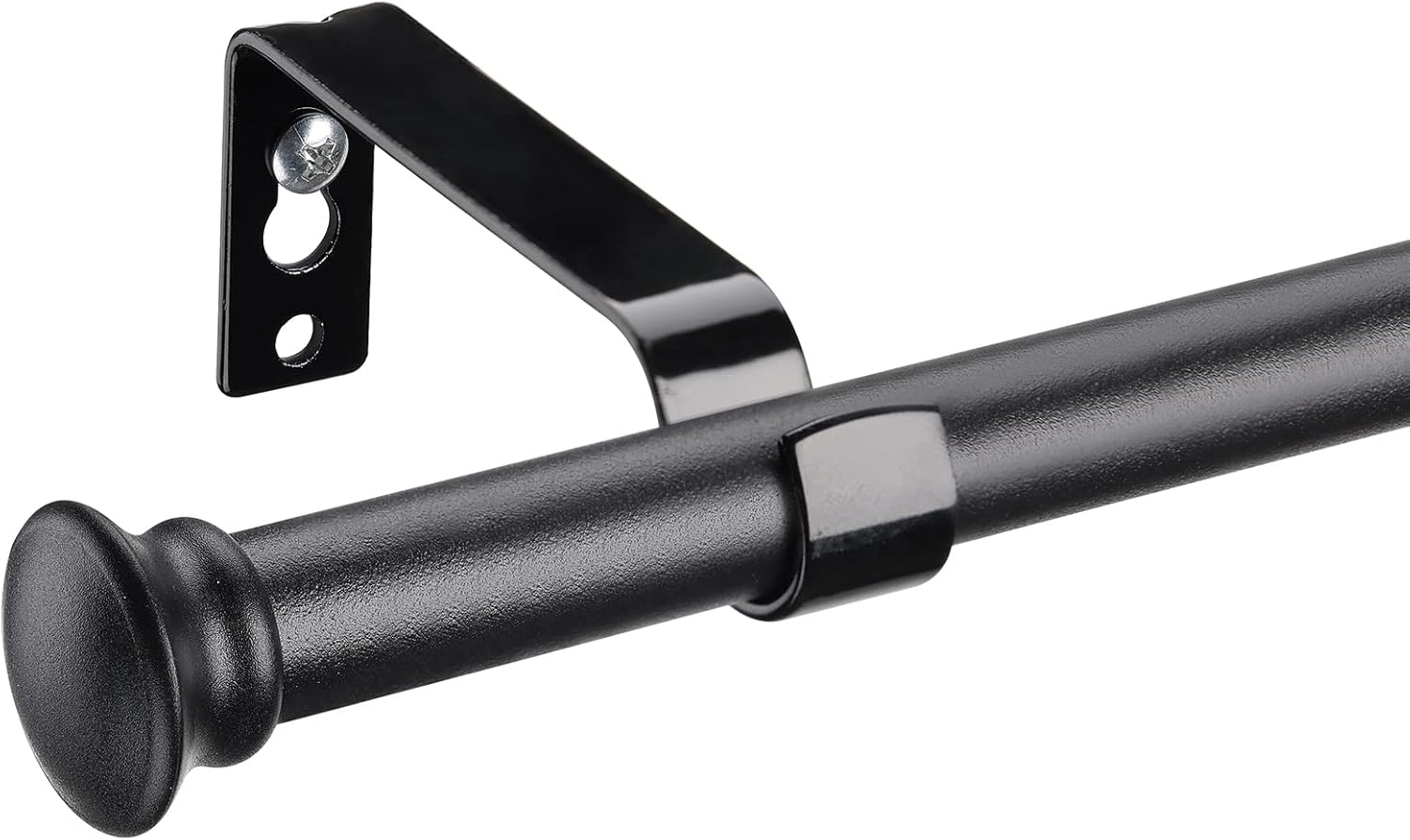 DEROFIT Matte Black Curtain Rod Set: Adjustable 28-64 Inch