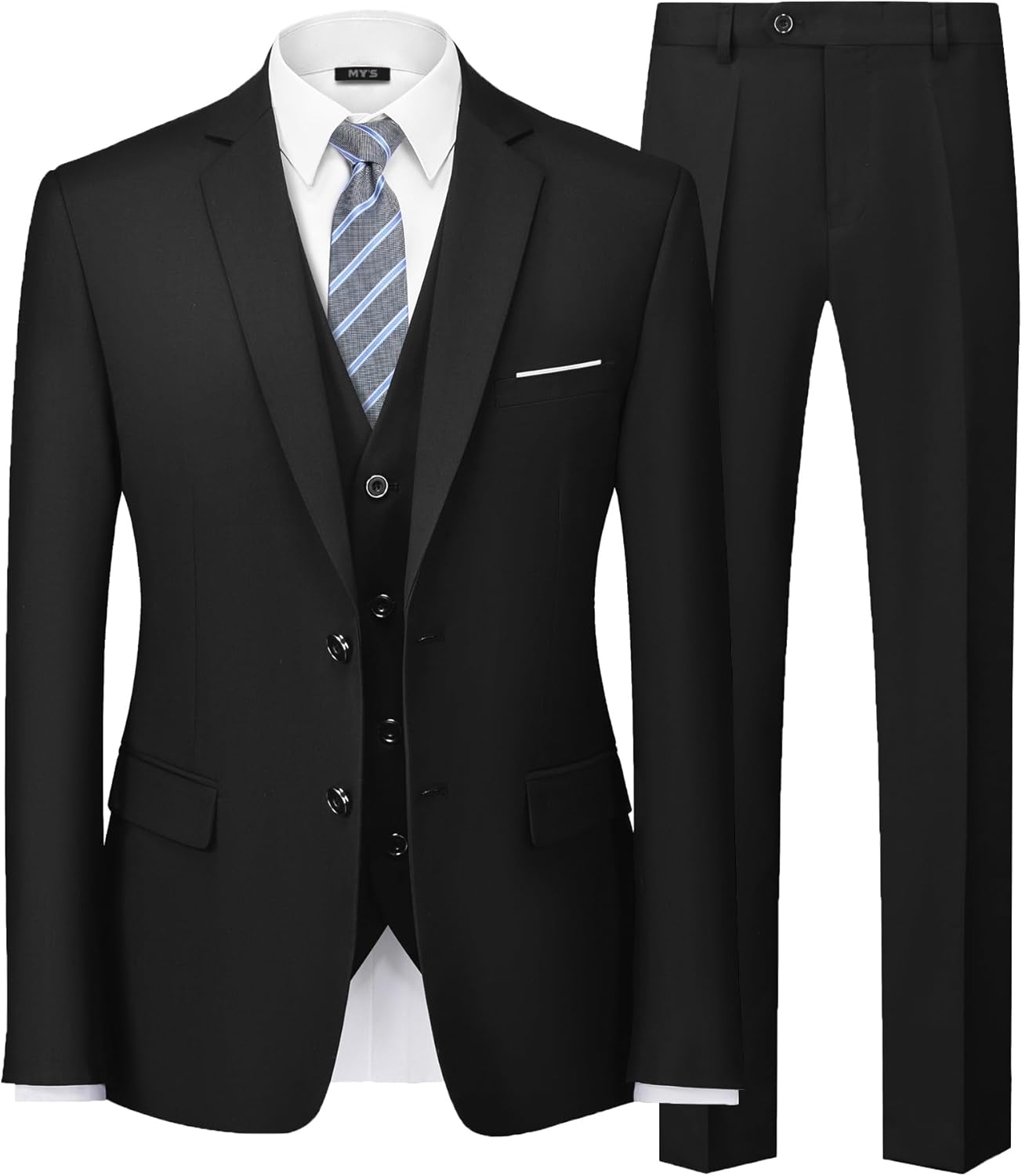 MY'S Men's 3 Piece Slim Fit Suit Set for Business and Weddings