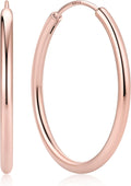 Large Gold Plated Hoop Earrings for Women - 925 Sterling Silver