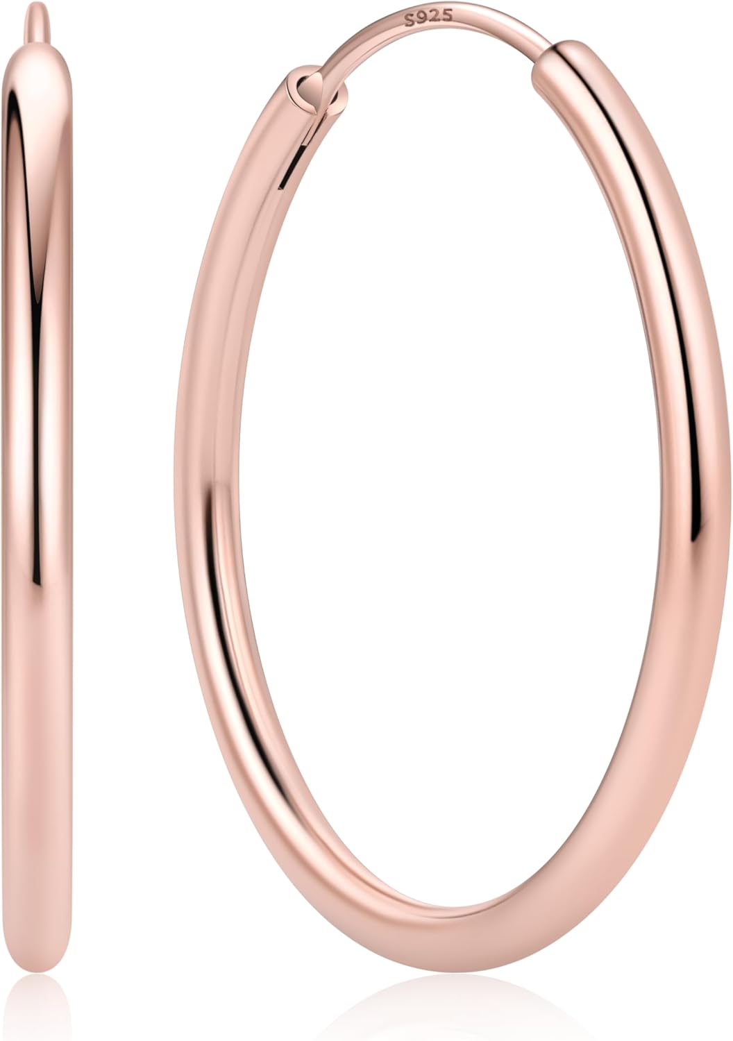 Hypoallergenic 925 Sterling Silver Hoop Earrings for Women