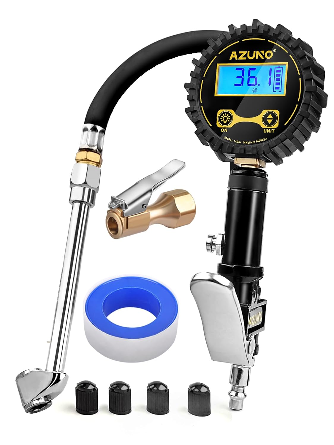 AZUNO Digital Tire Inflator - 200 PSI Heavy Duty