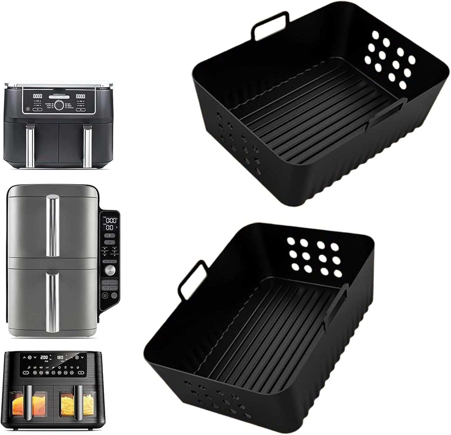 Ninja Air Fryer Liners: Non-Stick Silicone 2-Pack by Linibu