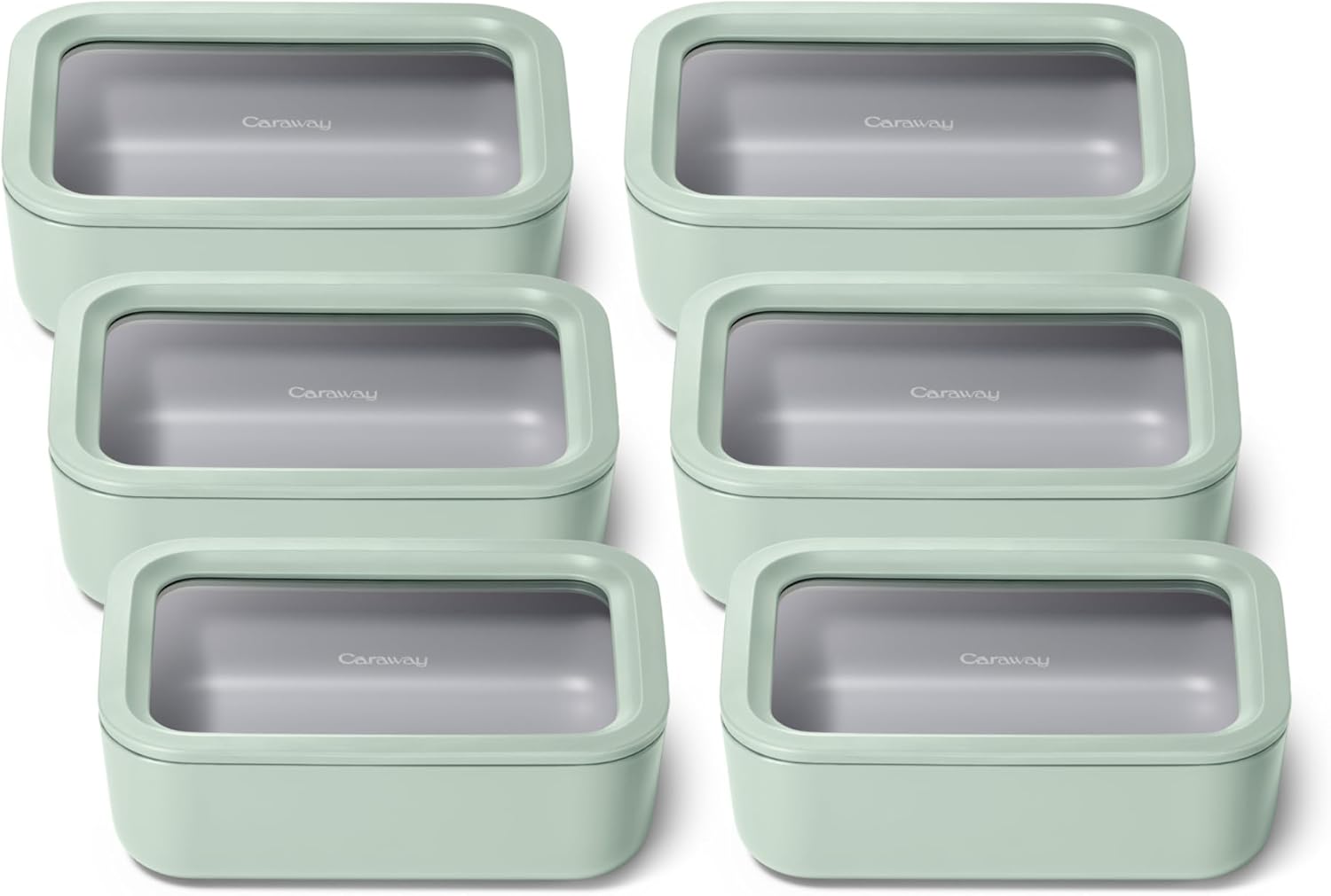 Caraway 6pc Glass Food Storage Set - Non Toxic Meal Prep Solution
