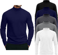 5 Pack Men's Mock Turtleneck Shirts - Lightweight Layering Set