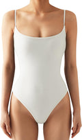 SUUKSESS Women Sexy Square Neck Thong Bodysuit - Backless Cami Top